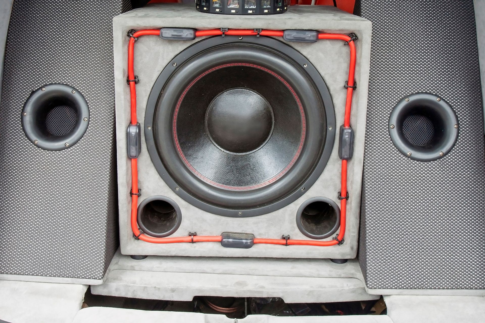 kind of powerful acoustic subwoofer system installed in the car kind of powerful acoustic subwoofer system installed in the car